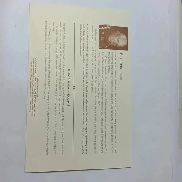 Haida Salmon “SKAGII” by Bill Reid, framed with raised copper image - Picture 4 of 8